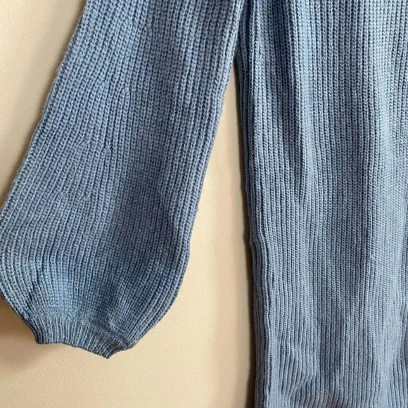 Ann Taylor Blue Wool Blend Balloon Sleeve Sweater Dress - Picture 5 of 13